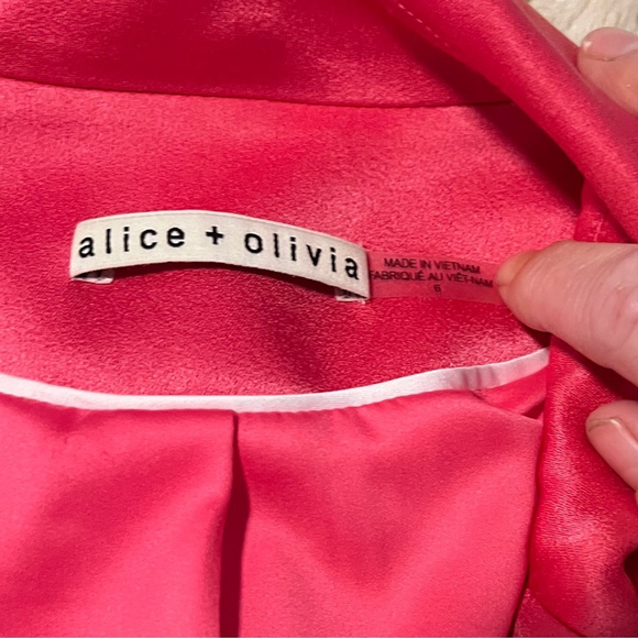 Alice + Olivia Pink Cropped Blazer Structured Suit Jacket - Picture 13 of 15